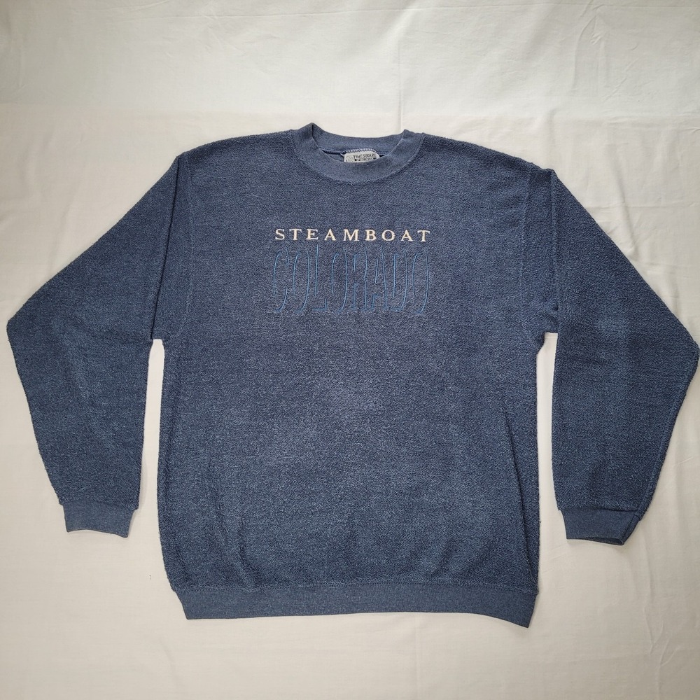 VTG‎ Time Square Sportswear  Reverse Thread Sweatshirt USA L Steamboat Colorado